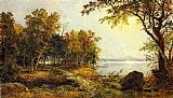 Jasper Francis Cropsey Famous Paintings - A Cabin on Greenwood Lake